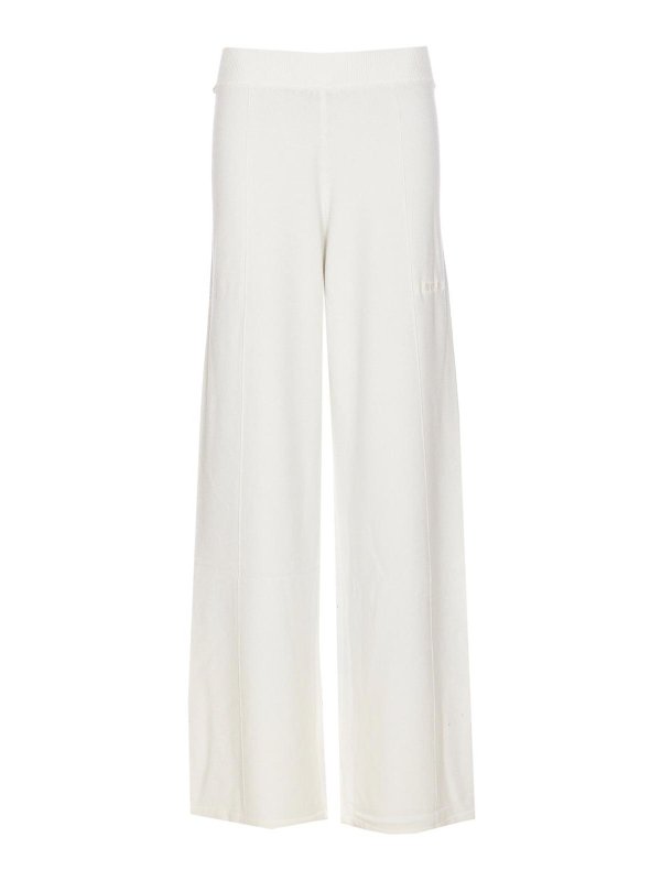 HINNOMINATE: casual trousers - White Knitted Pants