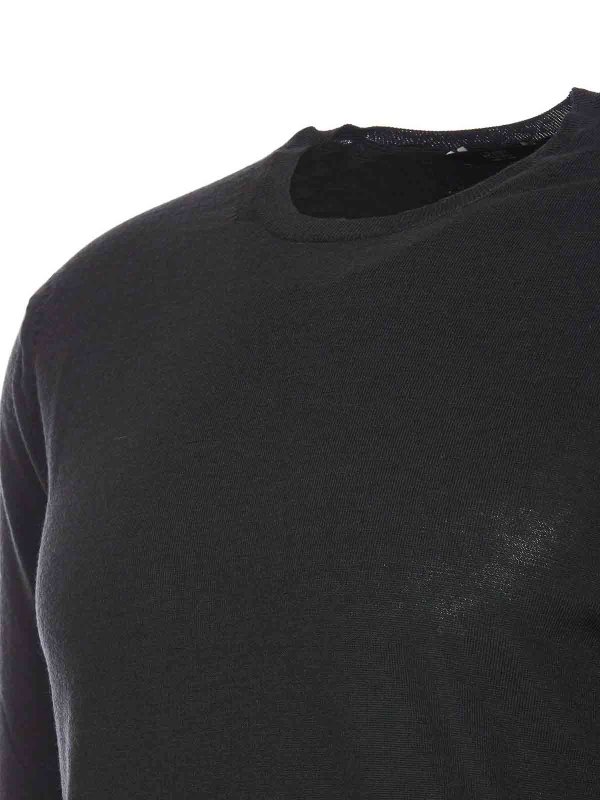 The Best Shops HOSIO: Strickpullover mit Rundhalsausschnitt - Rundhalspullover - Grau