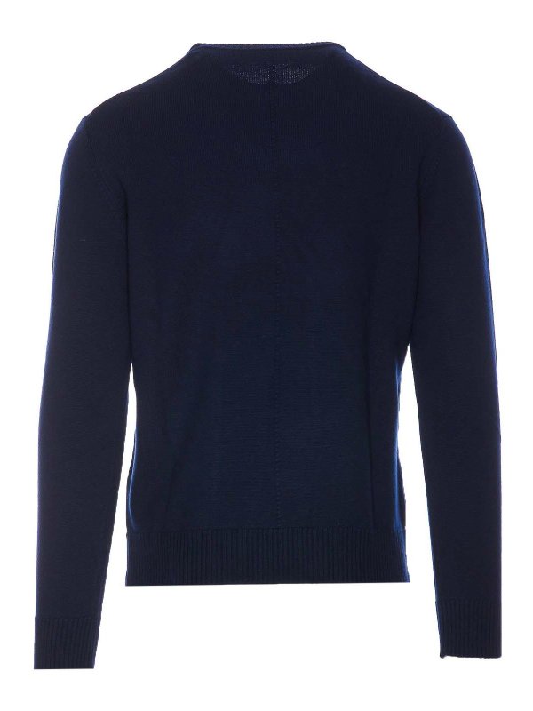 HOSIO: crew necks online - Blue Sweater