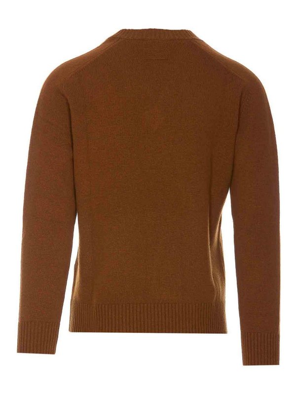 HOSIO: Suéteres con cuello pico online - Suéter Cuello Redondo - Marrón