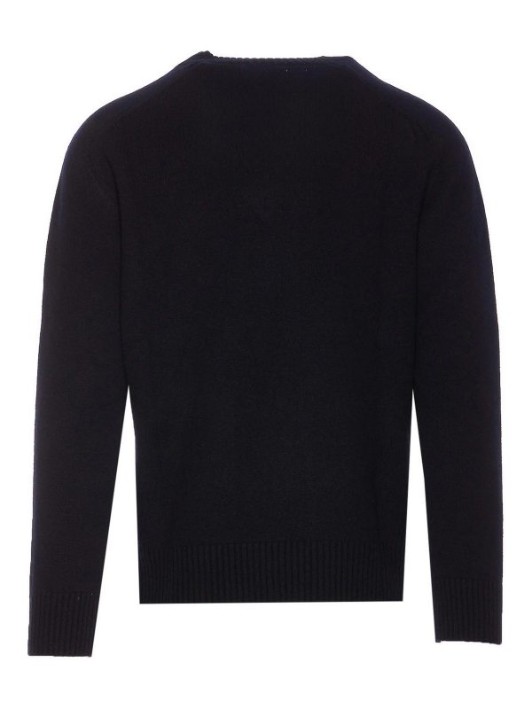 HOSIO: crew necks online - Blue Sweater