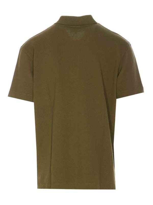 MAISON KITSUNÉ: polo shirts online - Military Green Fox Head Patch Polo