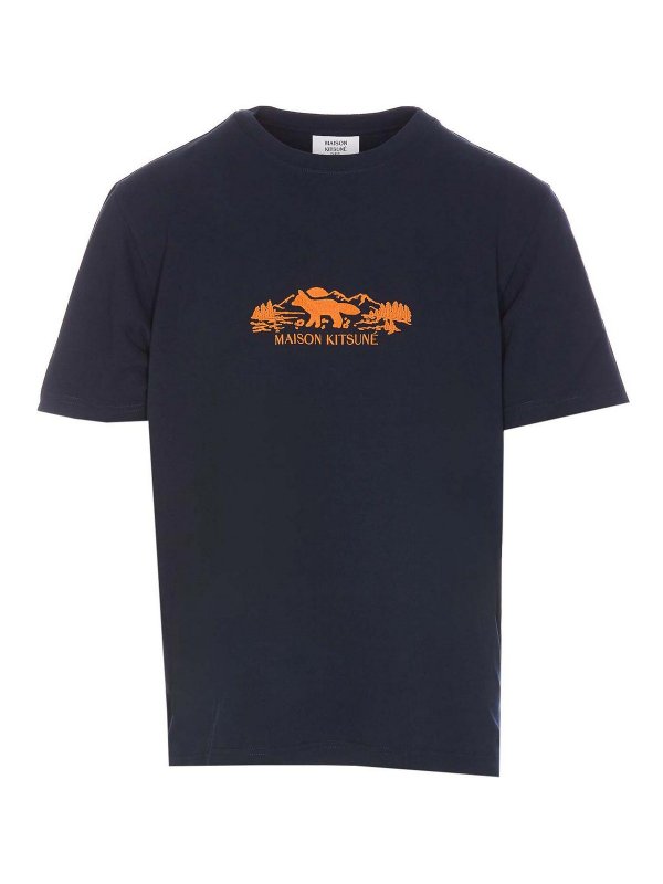 MAISON KITSUNÉ: T-shirts - T-Shirt - Blau
