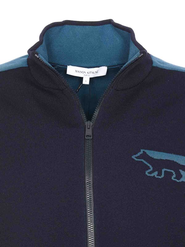 カーディガン - ブルー shop online: MAISON KITSUNÉ