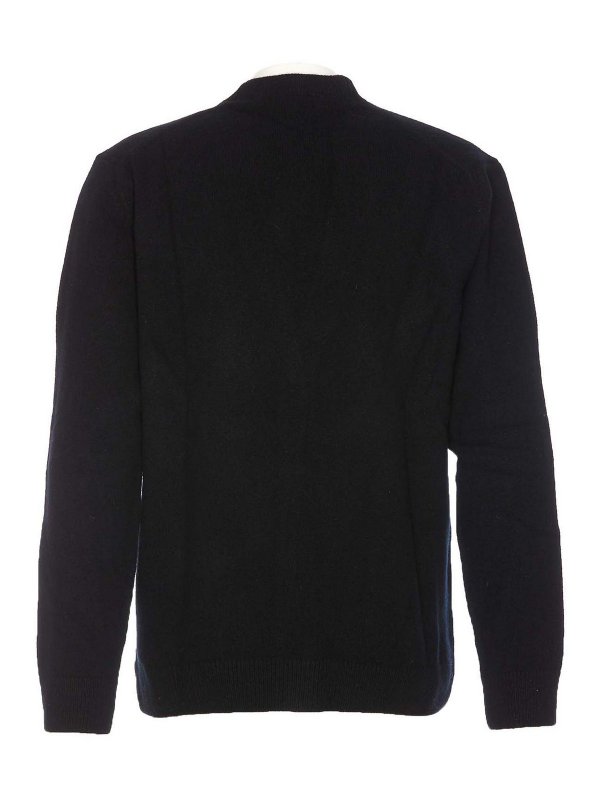 MAISON KITSUNÉ: cardigan online - Cardigan con toppa nera