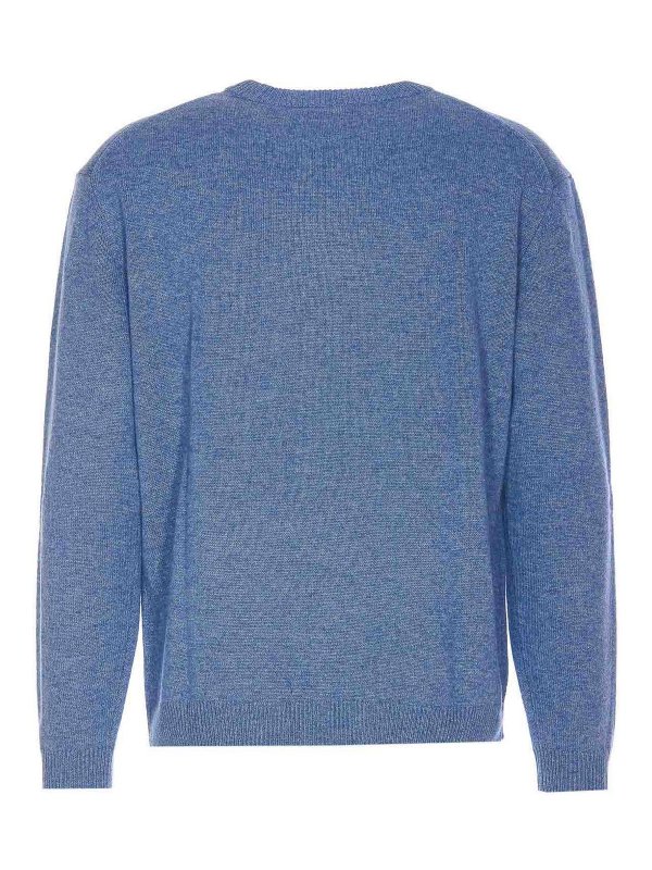 MAISON KITSUNÉ: Strickpullover mit Rundhalsausschnitt online - Rundhalspullover - Blau