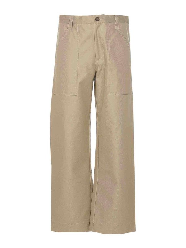 MAISON KITSUNÉ: カジュアルトラウザー - カジュアルパンツ - ベージュ