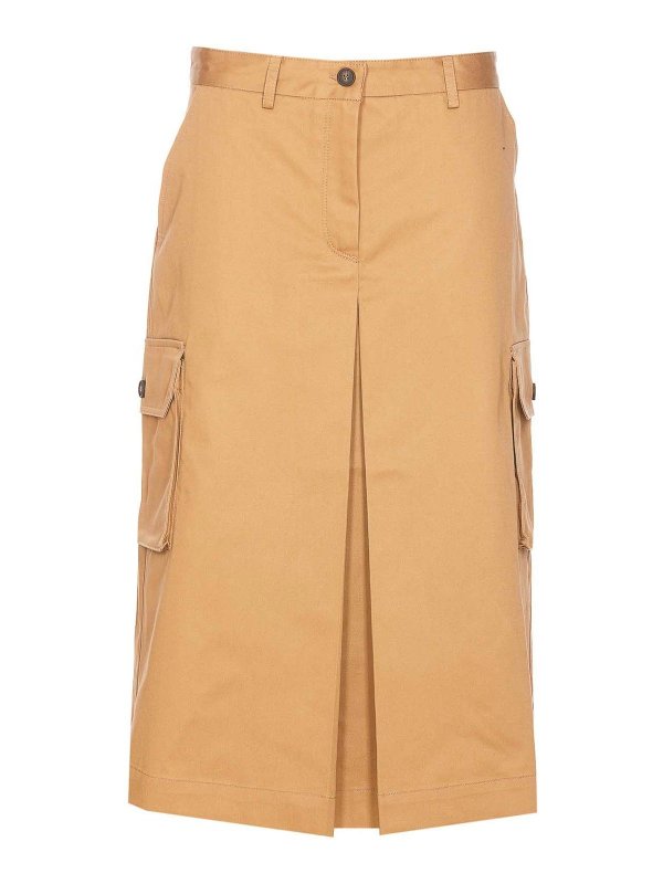 MAISON KITSUNÉ: Knee length skirts & Midi - Maison Kitsune Beige Utily Skirt