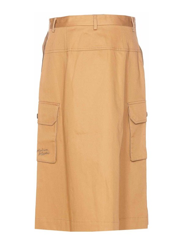 MAISON KITSUNÉ: Knee length skirts & Midi online - Maison Kitsune Beige Utily Skirt