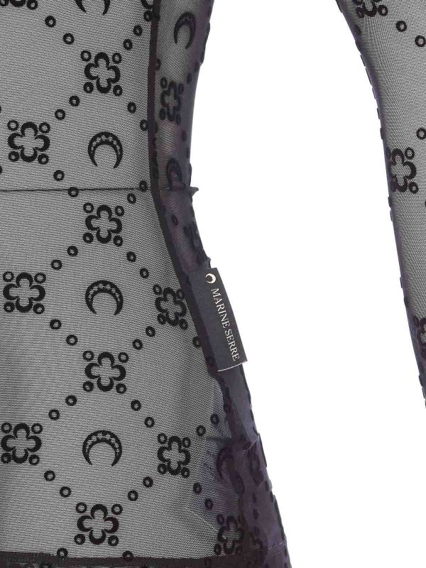 The Best Shops MARINE SERRE: Tops & Tank tops - Black Moongram Mesh Top