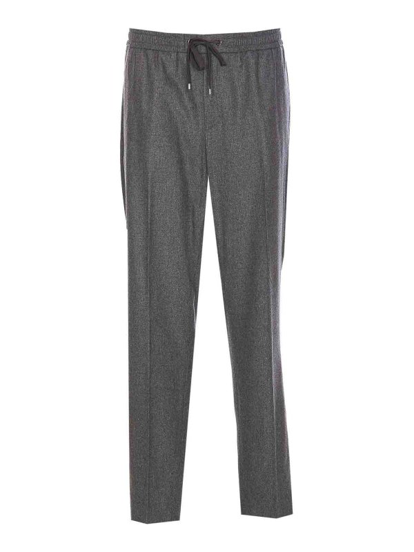 MONCLER: tracksuit bottoms - Grey Track Pants