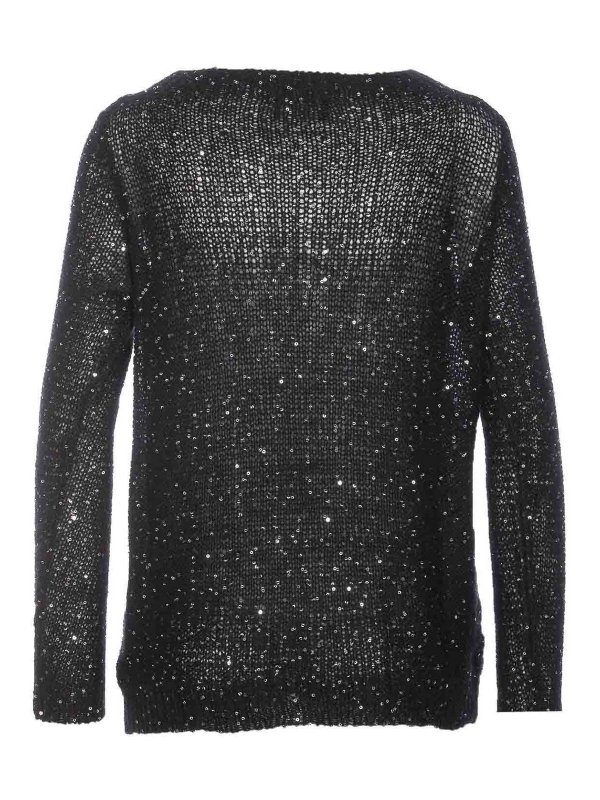 ROBERTO COLLINA: Strickpullover mit Rundhalsausschnitt online - Rundhalspullover - Schwarz