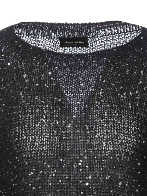 Rundhalspullover - Schwarz shop online: ROBERTO COLLINA