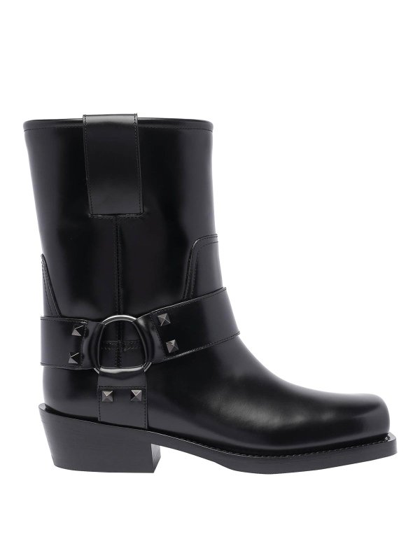 VALENTINO GARAVANI: ankle boots - Rocktud Biker Booties