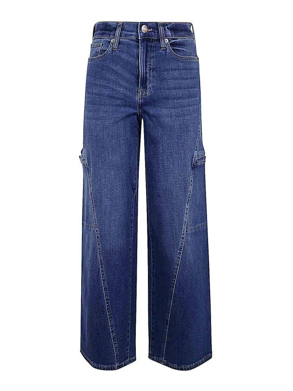 DKNY: jeans dritti, a sigaretta - Carico pulito a gamba larga a vita alta