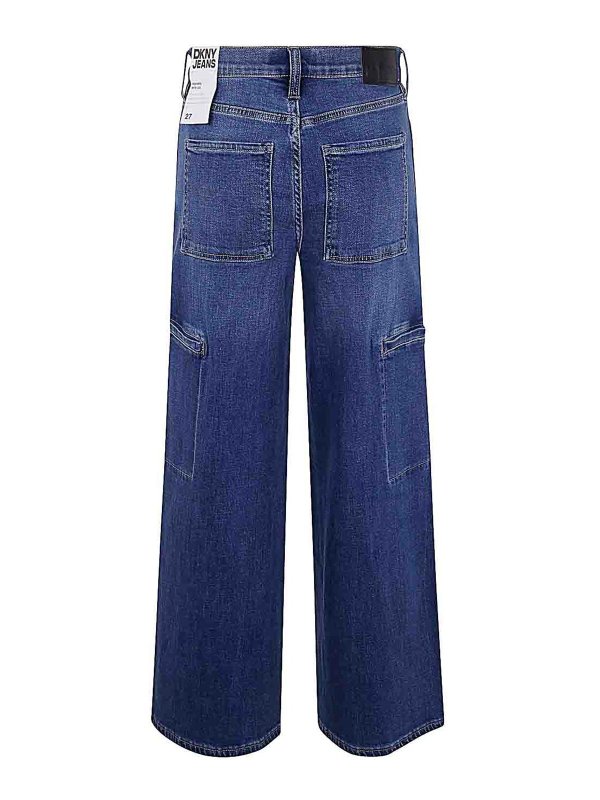 DKNY: jeans dritti, a sigaretta online - Carico pulito a gamba larga a vita alta