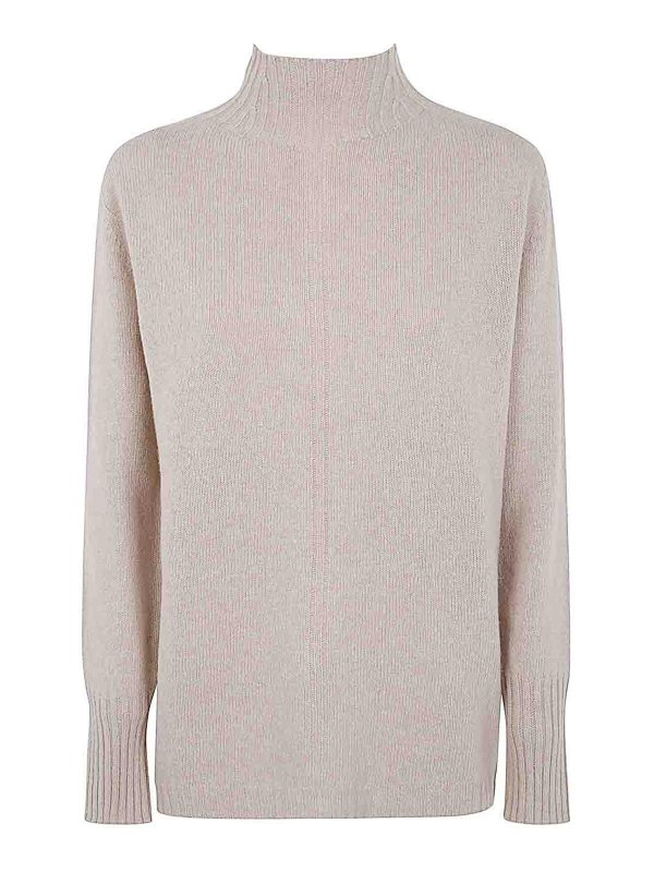 DRUMOHR: Strickpullover mit Rundhalsausschnitt - Rundhalspullover - Nude