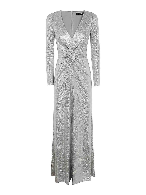 LAUREN RALPH LAUREN: knee length dresses - Nadira Long Sleeve Gown