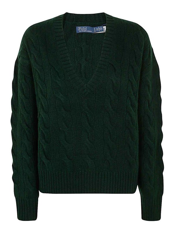 POLO RALPH LAUREN: Col en V - Pull À Col V - Orange