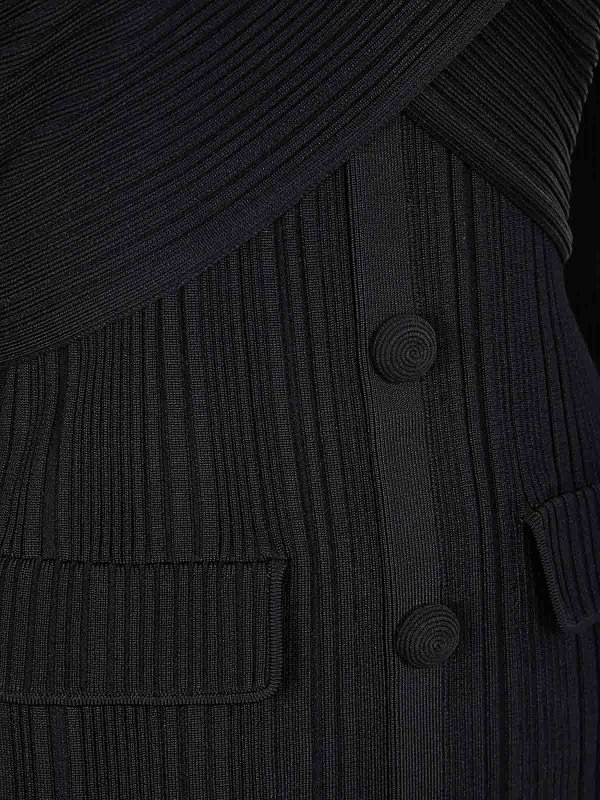 The Best Shops Self Portrait: short dresses - Black Off Shoulder Knit Mini Dress