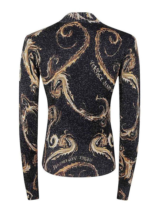 Versace Jeans Couture: crew necks online - Lurex Print Sweater