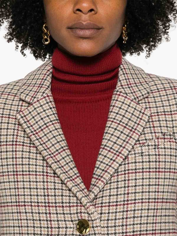 The Best Shops GANNI: blazers - Check Wool Mix Boxy Blazer