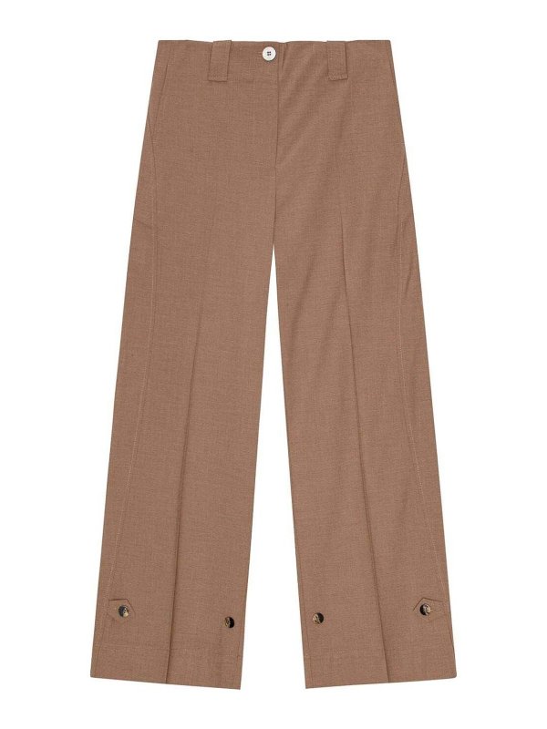 GANNI: カジュアルトラウザー - カジュアルパンツ - 黒