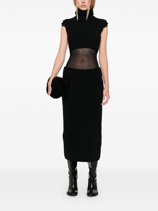 The Best Shops SPORTMAX: Knielange Kleider - Knielanges Kleid - Schwarz