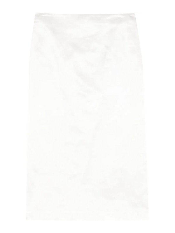 SPORTMAX: ニーレングススカート＆ミディ丈 - 膝丈/ミディスカート - 白