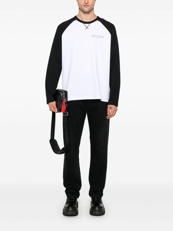 Balmain: t-shirts online - Cotton T-Shirt With Logo