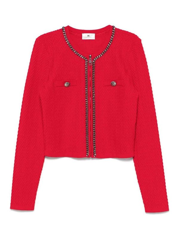ELISABETTA FRANCHI: Suéteres con cuello pico - Suéter Cuello Redondo - Rojo