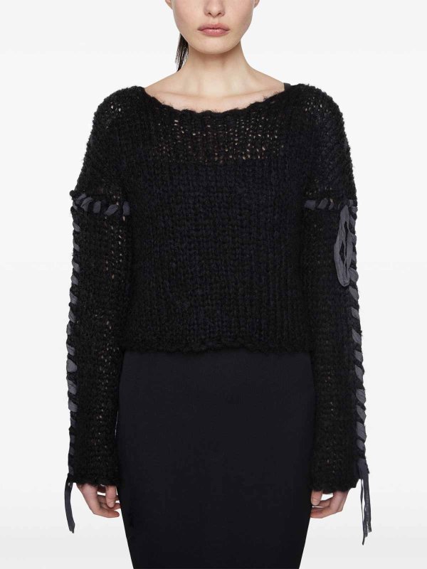 Acne Studios: Pull col rond online - Pull Col Rond - Noir