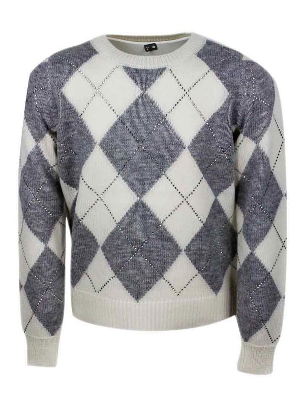 MONNALISA: Suéteres con cuello pico - Suéter Cuello Redondo - Gris