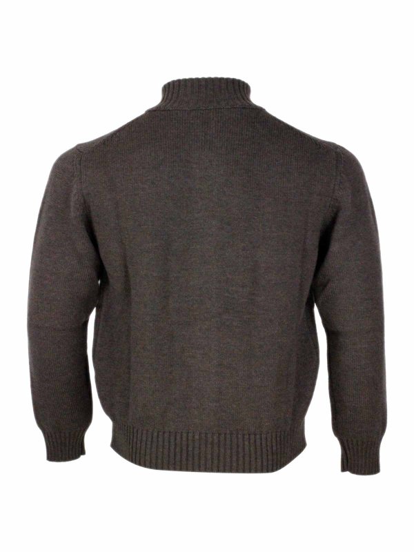 The Best Shops SONRISA: Suéteres con cuello pico - Suéter Cuello Redondo - Marrón