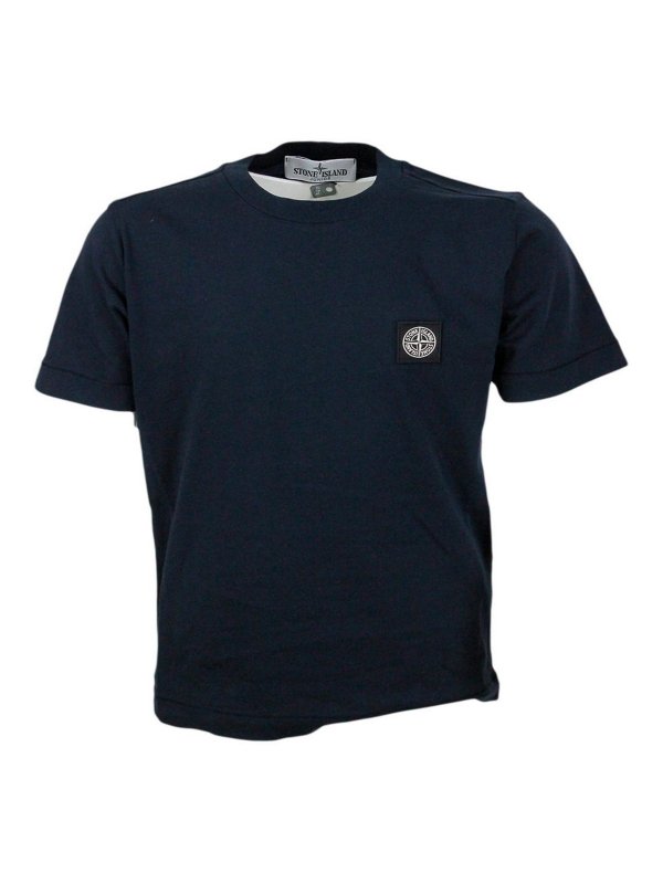 Stone Island Junior: Camisetas - Camiseta - Azul