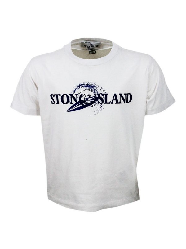 Stone Island Junior: Camisetas - Camiseta - Blanco