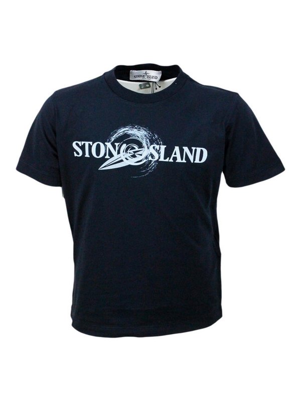 Stone Island Junior: Camisetas - Camiseta - Azul