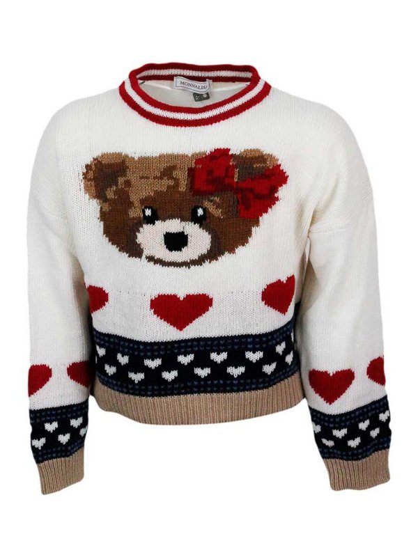 MONNALISA: maglia collo rotondo - Maglione  Crema