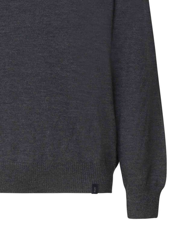 The Best Shops FAY: Suéteres con cuello pico - Suéter Cuello Redondo - Gris