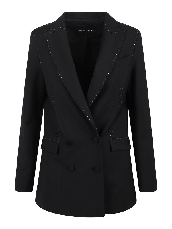 HEBE STUDIO: Blazer - Blazer - Negro