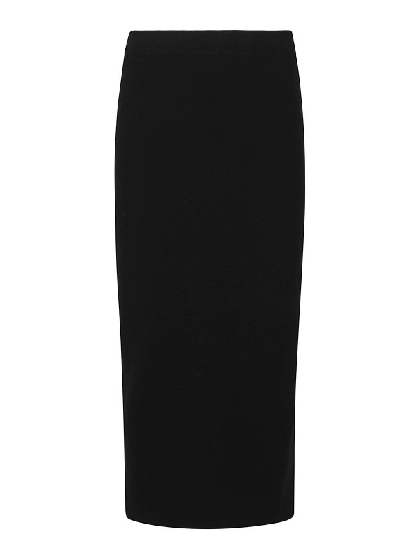 LANEUS: ニーレングススカート＆ミディ丈 - 膝丈/ミディスカート - 黒