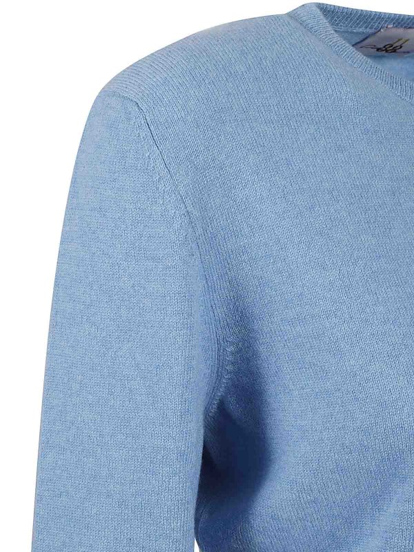 eleven88: Strickpullover mit Rundhalsausschnitt online - Rundhalspullover - Blau