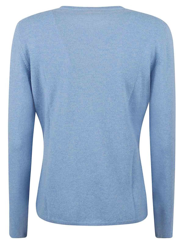 The Best Shops eleven88: Strickpullover mit Rundhalsausschnitt - Rundhalspullover - Blau