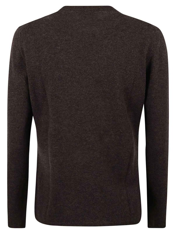 The Best Shops eleven88: Strickpullover mit Rundhalsausschnitt - Rundhalspullover - Braun