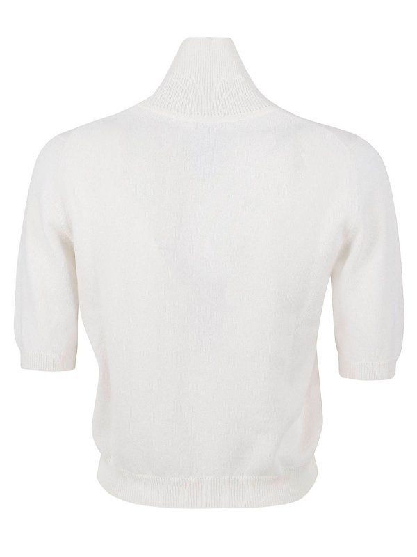 The Best Shops eleven88: Strickpullover mit Rundhalsausschnitt - Rundhalspullover - Weiß