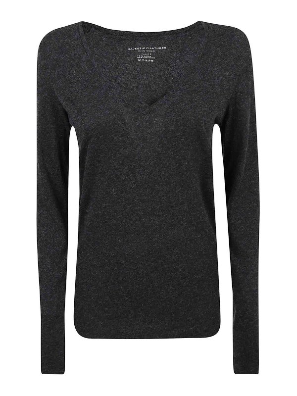 Majestic Filatures: T-shirts - T-Shirt - Gris Foncé