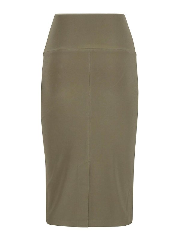 Norma Kamali: Faldas media pierna y semilargas online - Falda Semilarga - Verde Oscuro
