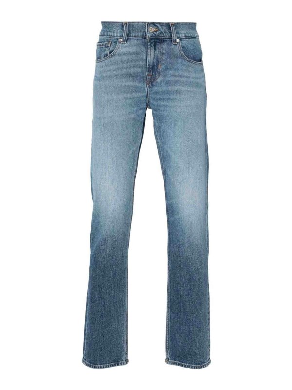 7 FOR ALL MANKIND: ストレートジーンズ - ストレートジーンズ - ブルー