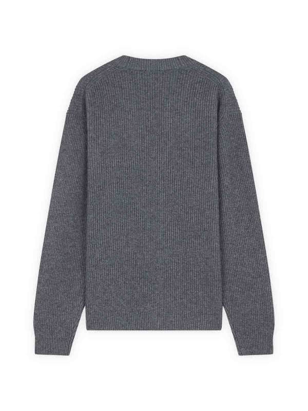 MAISON KITSUNÉ: cardigans online - Bold Fox Head Patch  Comfort Ribbed Cardigan