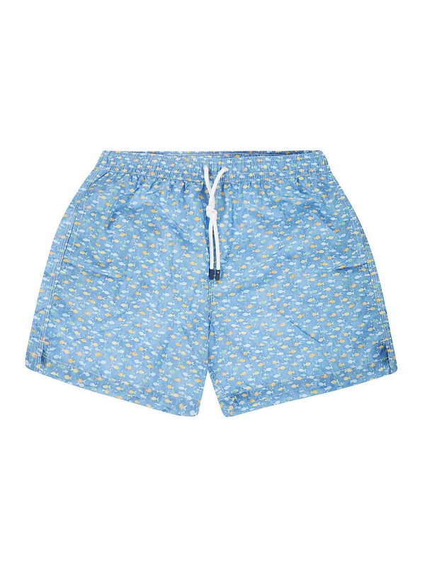 FEDELI: Shorts de bain - Short De Bain - Bleu Clair